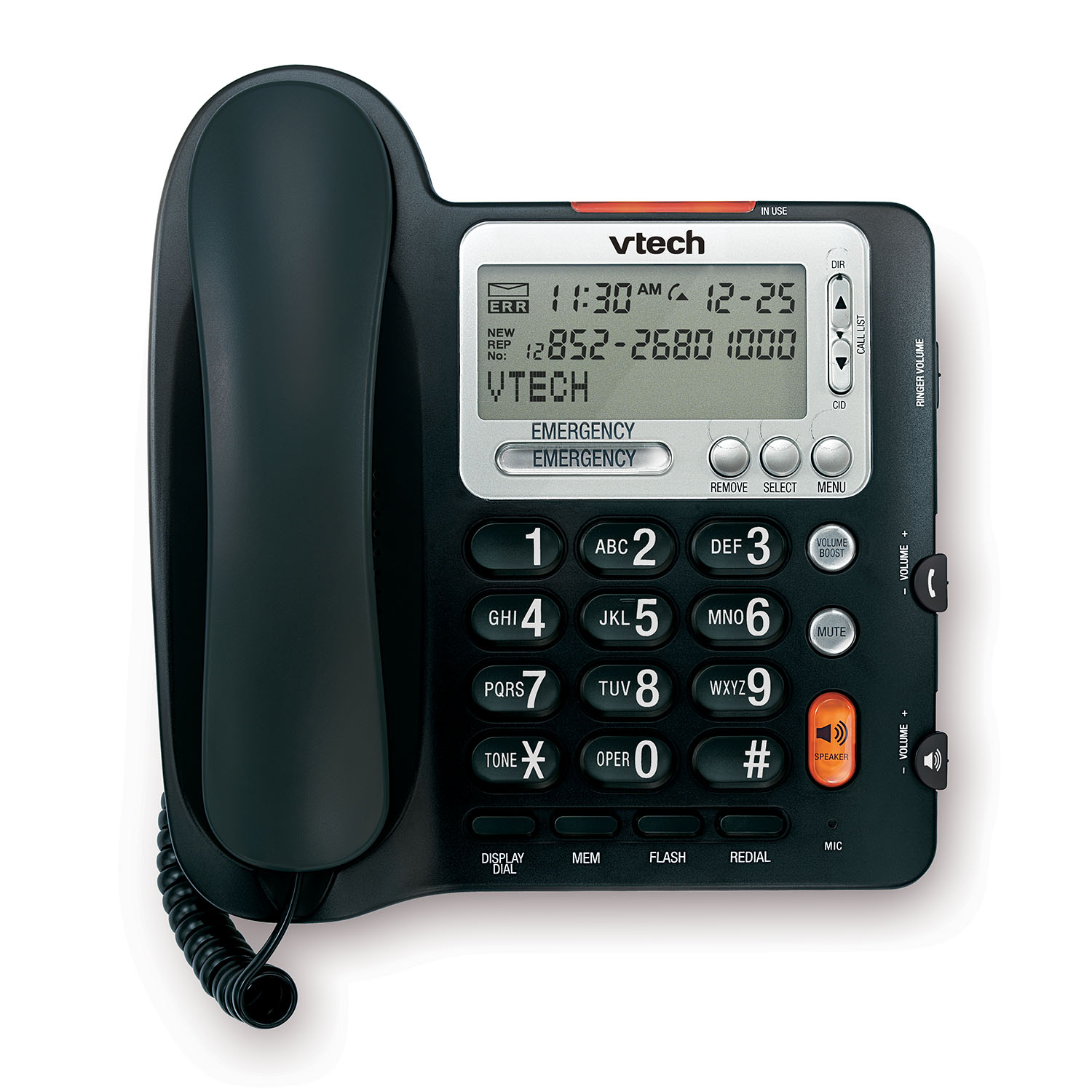 Big Button Analog Corded Telephone with Caller ID and Speakerphone